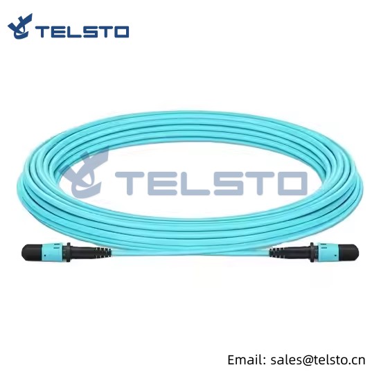 10G 100G MM OM3 OM4 OM5 MTP 48Fibers 48 core MPO Connector Trunk Cable Fiber Optic Patch Cord