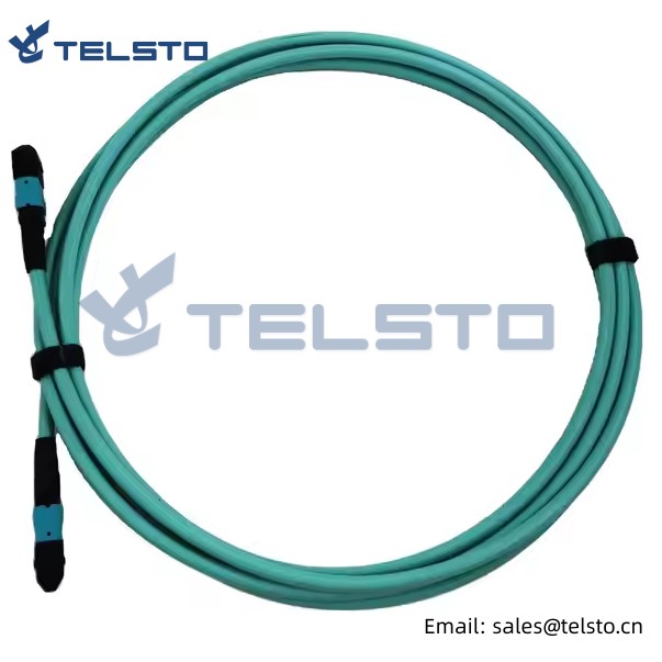 10G 100G MM OM3 OM4 OM5 MTP 48Fibers 48 core MPO Connector Trunk Cable Fiber Optic Patch Cord