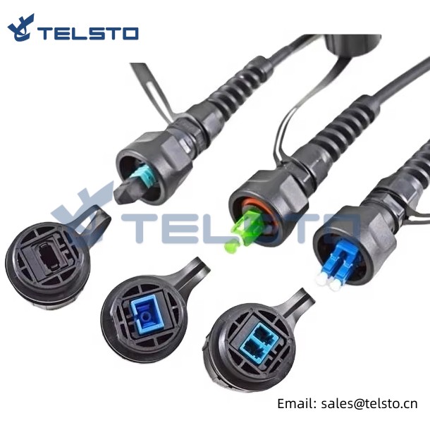 FTTA 5G Waterproof Outdoor Connector ODVA MPO Female Fiber Optic Patch Cord