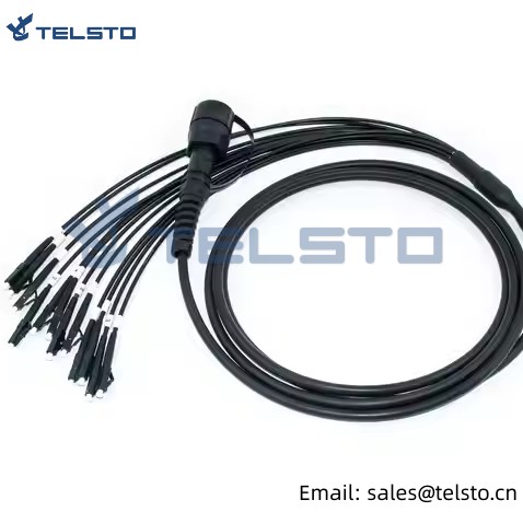 Waterproof RRU BBU 12cores FTTA Hardened ODVA MPO to LC CPRI Cable Fiber Optic Patch Cord